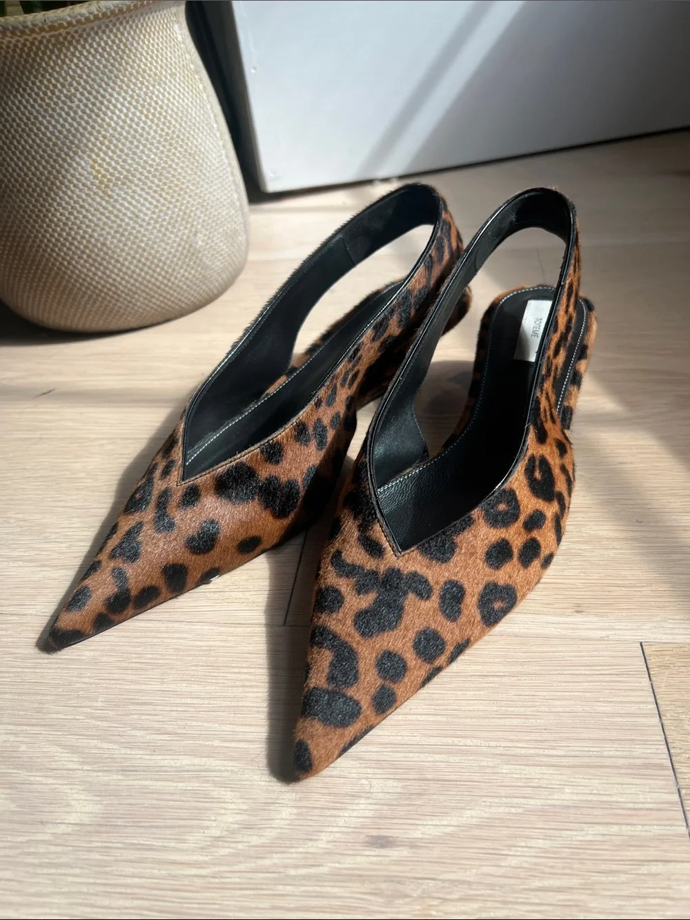 NWT Toteme Wedge-heel Pony Hair Slingbacks Leopard